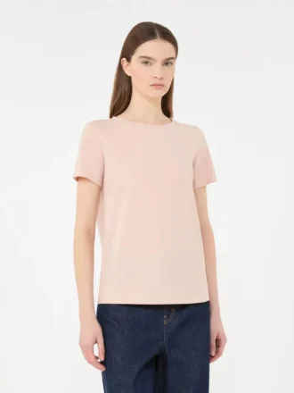 Enkel T-shirt i bomuldsjersey, lyserød