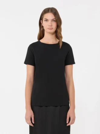 Enkel T-shirt i bomuldsjersey, sort