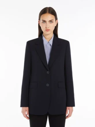 Enkeltradet cady-blazer, marineblå Enkeltradet cady-blazer, marineblå