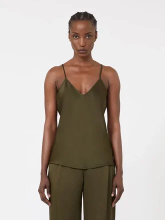 Envers satin camisole-top, mosgrøn