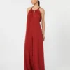 Faldende jumpsuit i envers-satin, rød Faldende jumpsuit i envers-satin, rød