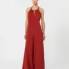 Faldende jumpsuit i envers-satin, rød Faldende jumpsuit i envers-satin, rød