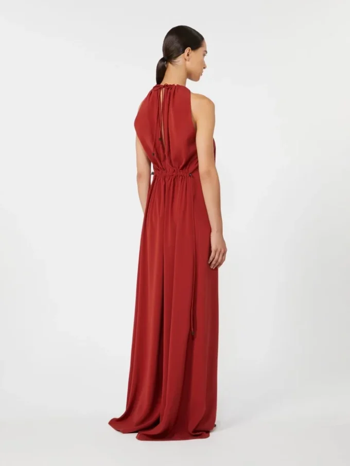 Faldende jumpsuit i envers-satin, rød Faldende jumpsuit i envers-satin, rød