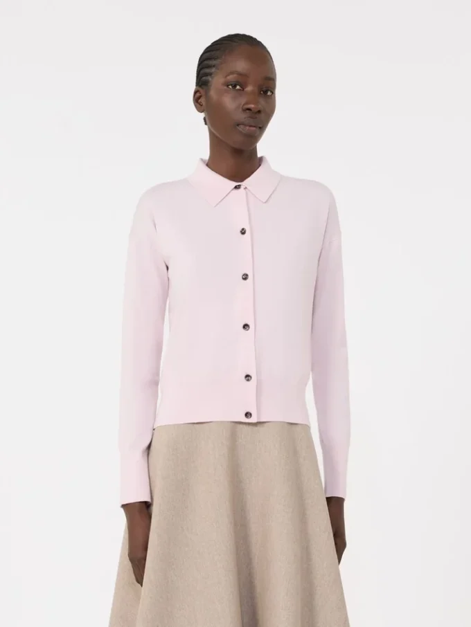 Feminint uldcardigan, lyserødt Feminint uldcardigan, lyserødt