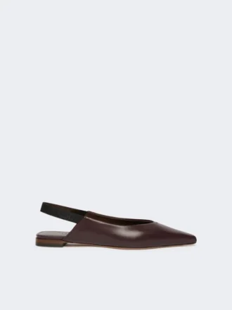 Flade slingbacks i nappalæder, bordeaux