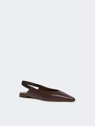 Flade slingbacks i nappalæder, bordeaux