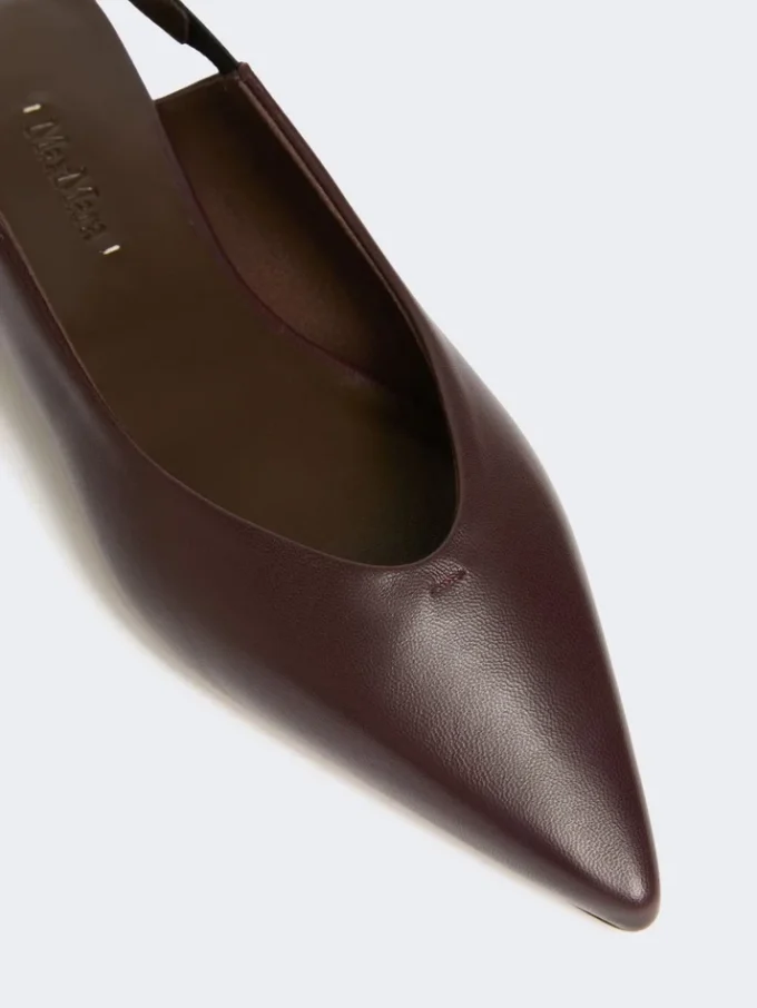Flade slingbacks i nappalæder, bordeaux Flade slingbacks i nappalæder, bordeaux