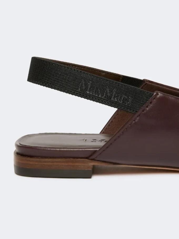 Flade slingbacks i nappalæder, bordeaux Flade slingbacks i nappalæder, bordeaux