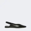 Flade slingbacks i nappalæder, sort Flade slingbacks i nappalæder, sort