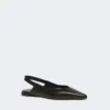 Flade slingbacks i nappalæder, sort Flade slingbacks i nappalæder, sort