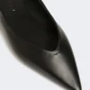 Flade slingbacks i nappalæder, sort Flade slingbacks i nappalæder, sort