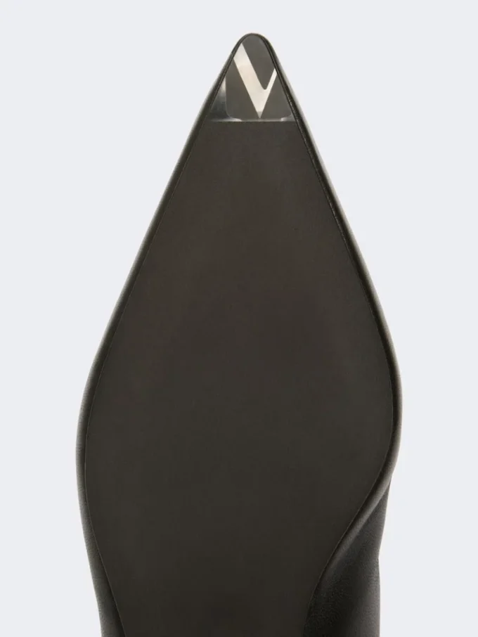Flade slingbacks i nappalæder, sort Flade slingbacks i nappalæder, sort