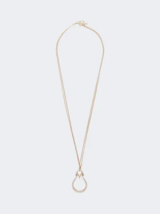 Halskæde med monogramvedhæng, guld