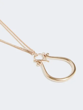 Halskæde med monogramvedhæng, guld