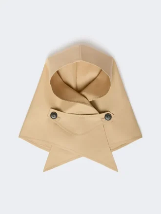 Hat-foulard i vandafvisende gabardine, beige Hat-foulard i vandafvisende gabardine, beige