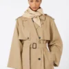 Hat-foulard i vandafvisende gabardine, beige Hat-foulard i vandafvisende gabardine, beige