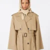 Hat-foulard i vandafvisende gabardine, beige Hat-foulard i vandafvisende gabardine, beige