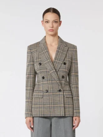 Jacquard-jerseyblazer, sortgrå Jacquard-jerseyblazer, sortgrå