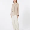 Jakke i bredvævet uld, beige-rosa Jakke i bredvævet uld, beige-rosa
