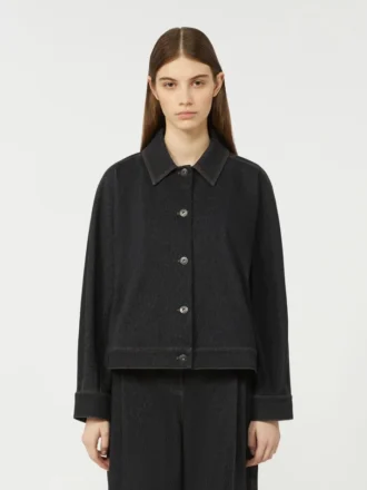 Jakke i denim med jersey-effekt, ultramarin