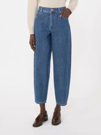 Jeans i bomuldsdenim med smalle ben, midnatsblå