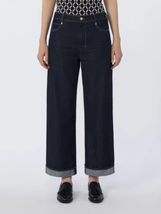 Jeans med opsmøgede bukseben, ultramarin