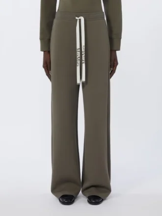 Jerseybukser med bred pasform, khaki