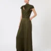 Jumpsuit i Envers-satin, mosgrøn Jumpsuit i Envers-satin, mosgrøn