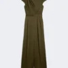 Jumpsuit i Envers-satin, mosgrøn Jumpsuit i Envers-satin, mosgrøn