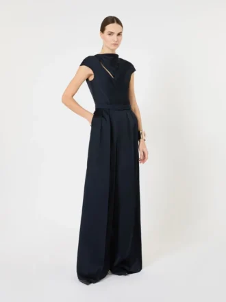 Jumpsuit i reverssateng, midnatsblå