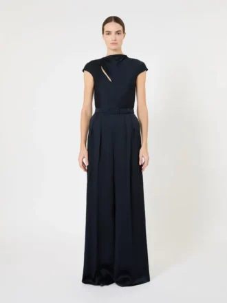 Jumpsuit i reverssateng, midnatsblå