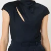 Jumpsuit i reverssateng, midnatsblå Jumpsuit i reverssateng, midnatsblå