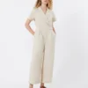Jumpsuit i viskose og hør, Batavia, beige Jumpsuit i viskose og hør, Batavia, beige