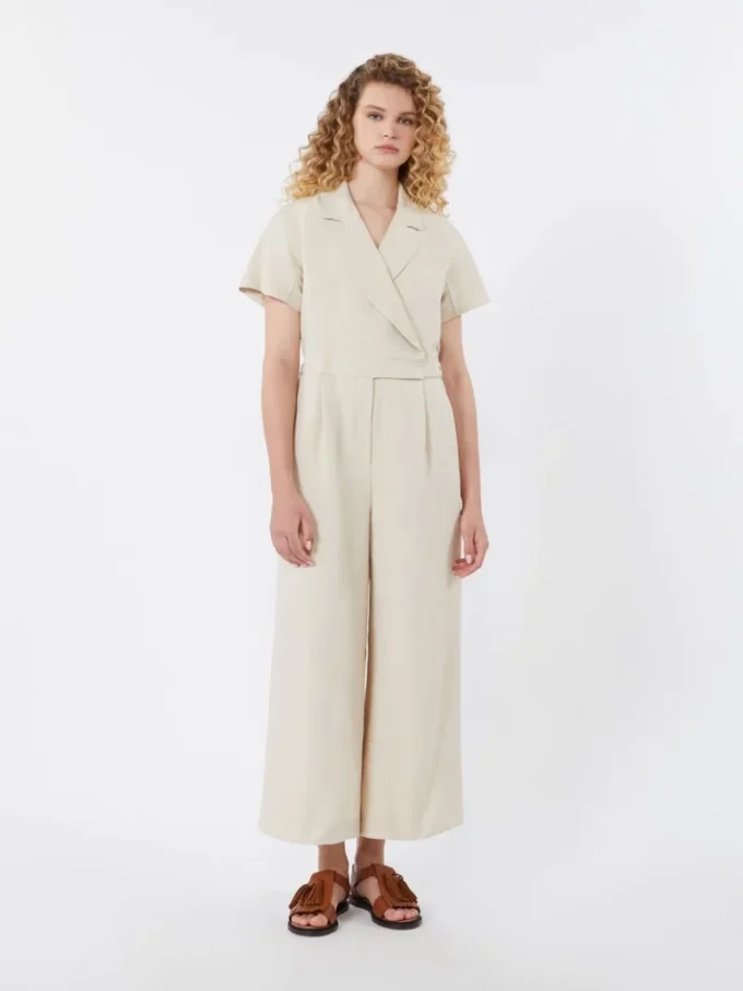 Jumpsuit i viskose og hør, Batavia, beige Jumpsuit i viskose og hør, Batavia, beige
