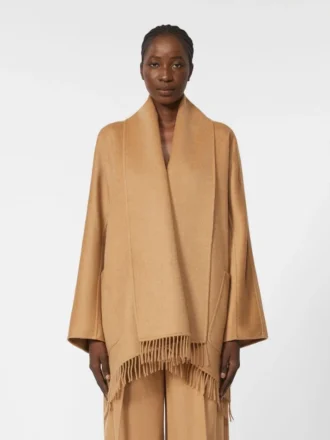 Kamelbrun cardigan-frakke, kamel