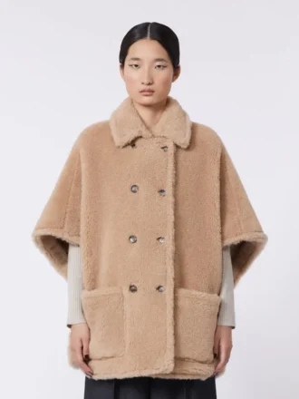 Kappe i alpaca og kashmir-teddy, beige