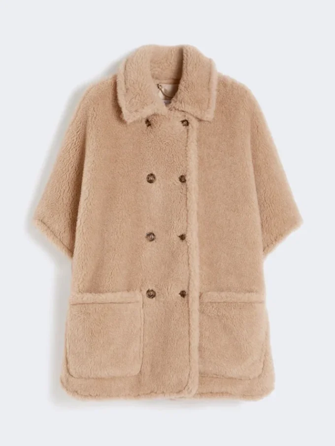 Kappe i alpaca og kashmir-teddy, beige Kappe i alpaca og kashmir-teddy, beige