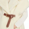 Kappe i alpaca og uld-teddy-stof, optisk hvid Kappe i alpaca og uld-teddy-stof, optisk hvid