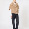 Kappe i teddy-stof af alpaca og kashmir med boxy-pasform, beige Kappe i teddy-stof af alpaca og kashmir med boxy-pasform, beige