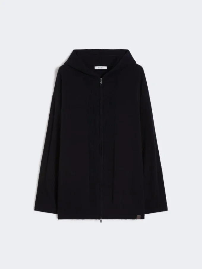 Kashmir-cardigan med hætte, ultramarin Kashmir-cardigan med hætte, ultramarin