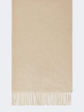 Kashmir-stole med logo, beige