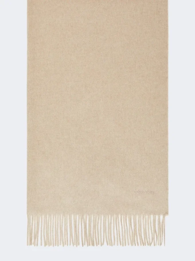 Kashmir-stole med logo, beige Kashmir-stole med logo, beige