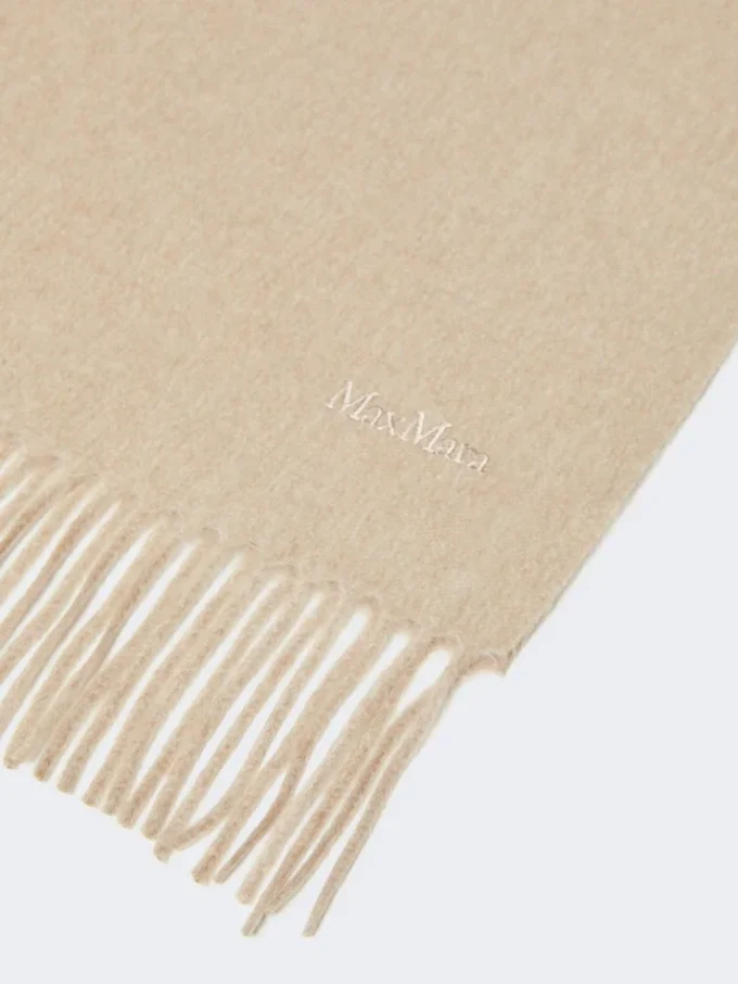 Kashmir-stole med logo, beige Kashmir-stole med logo, beige
