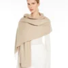 Kashmir-stole med logo, beige Kashmir-stole med logo, beige