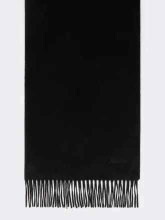 Kashmir-stole med logo, sort