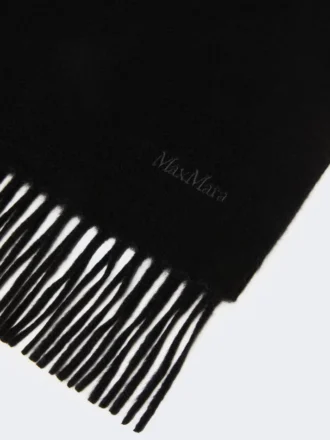 Kashmir-stole med logo, sort