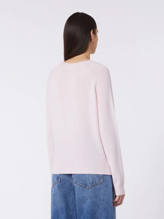 Kashmir-sweater med rund hals, lyserød Kashmir-sweater med rund hals, lyserød