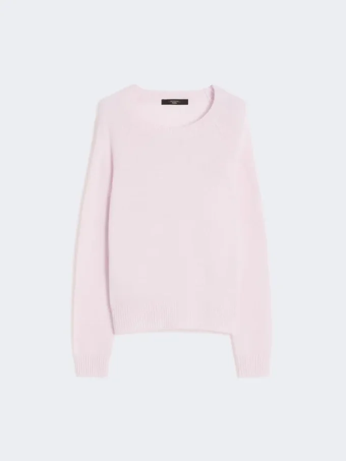 Kashmir-sweater med rund hals, lyserød Kashmir-sweater med rund hals, lyserød