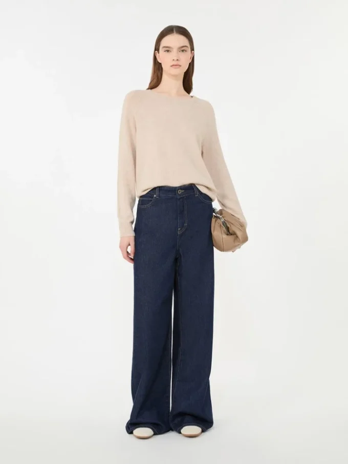 Kashmir-sweater med rund hals, sand Kashmir-sweater med rund hals, sand