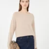 Kashmir-sweater med rund hals, sand Kashmir-sweater med rund hals, sand